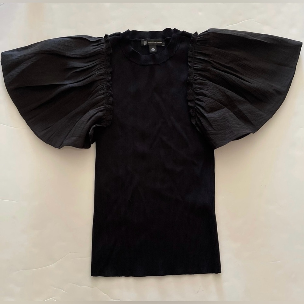 Black Statement Sleeve INC Women’s Blouse
